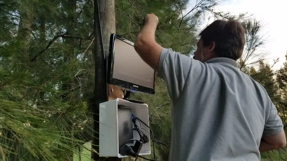 Cámara instalada en LA Plata monitoreando seguridad